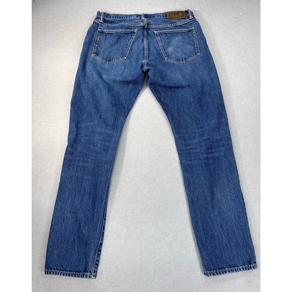 Todd Snyder Jeans Mens 33x30 Blue Slim Fit Selvedge Denim Button Fly 12.5oz - Picture 2 of 9